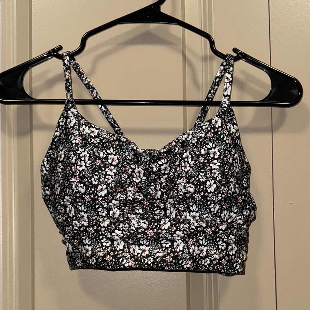 Floral Black Workout Top